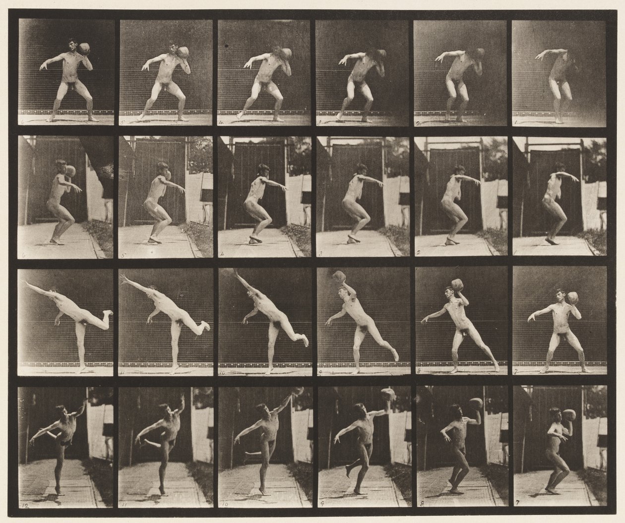 Tavola 315. Sollevare una roccia di 20 libbre da Eadweard Muybridge