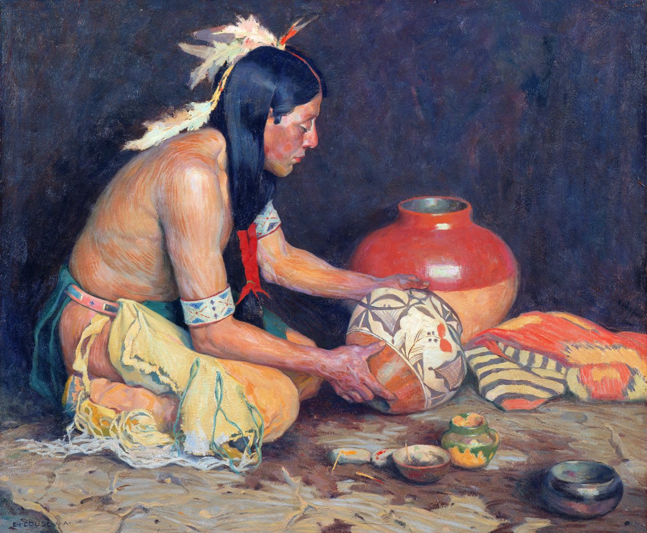Il vasaio da Eanger Irving Couse