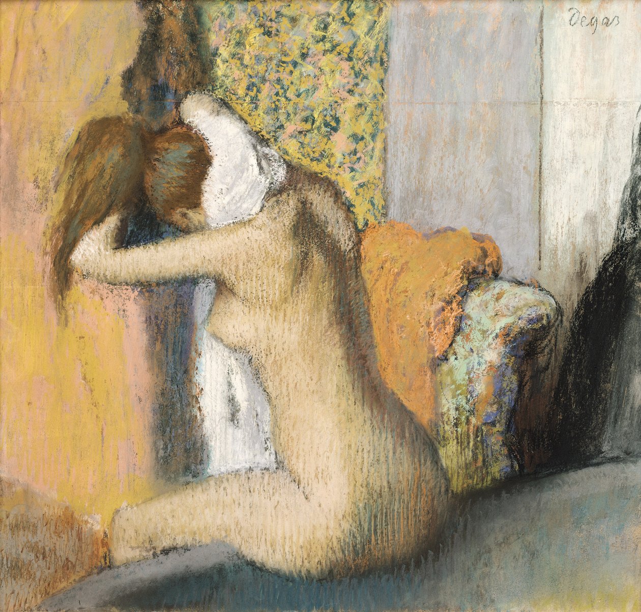 Dopo il bagno, donna che si asciuga il collo, 1898 da Edgar Degas