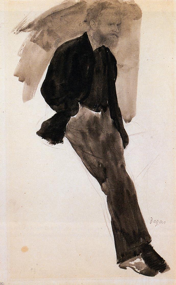 Edouard Manet in piedi da Edgar Degas