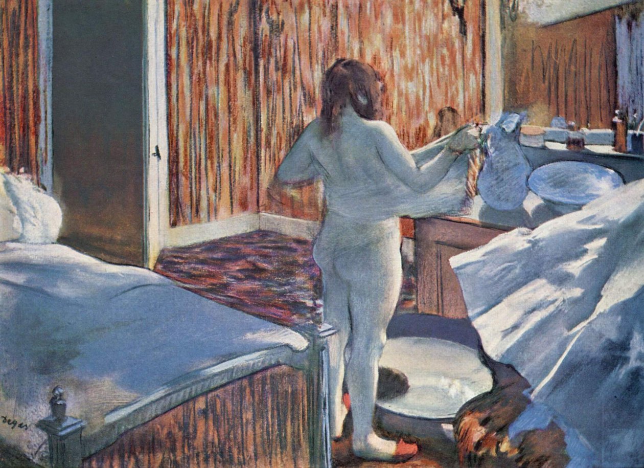 Donna alla toilette da Edgar Degas