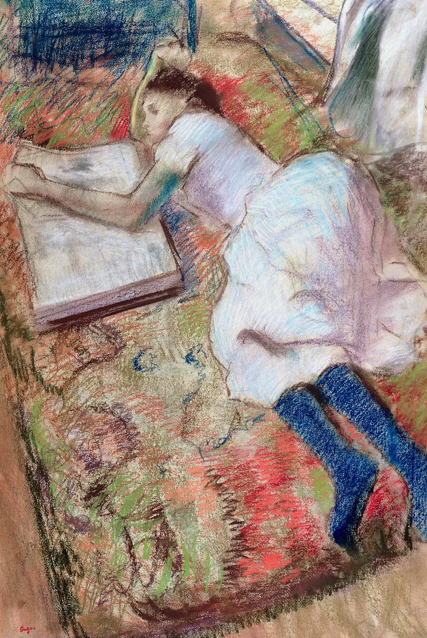Lettore sdraiato, c.1889 da Edgar Degas