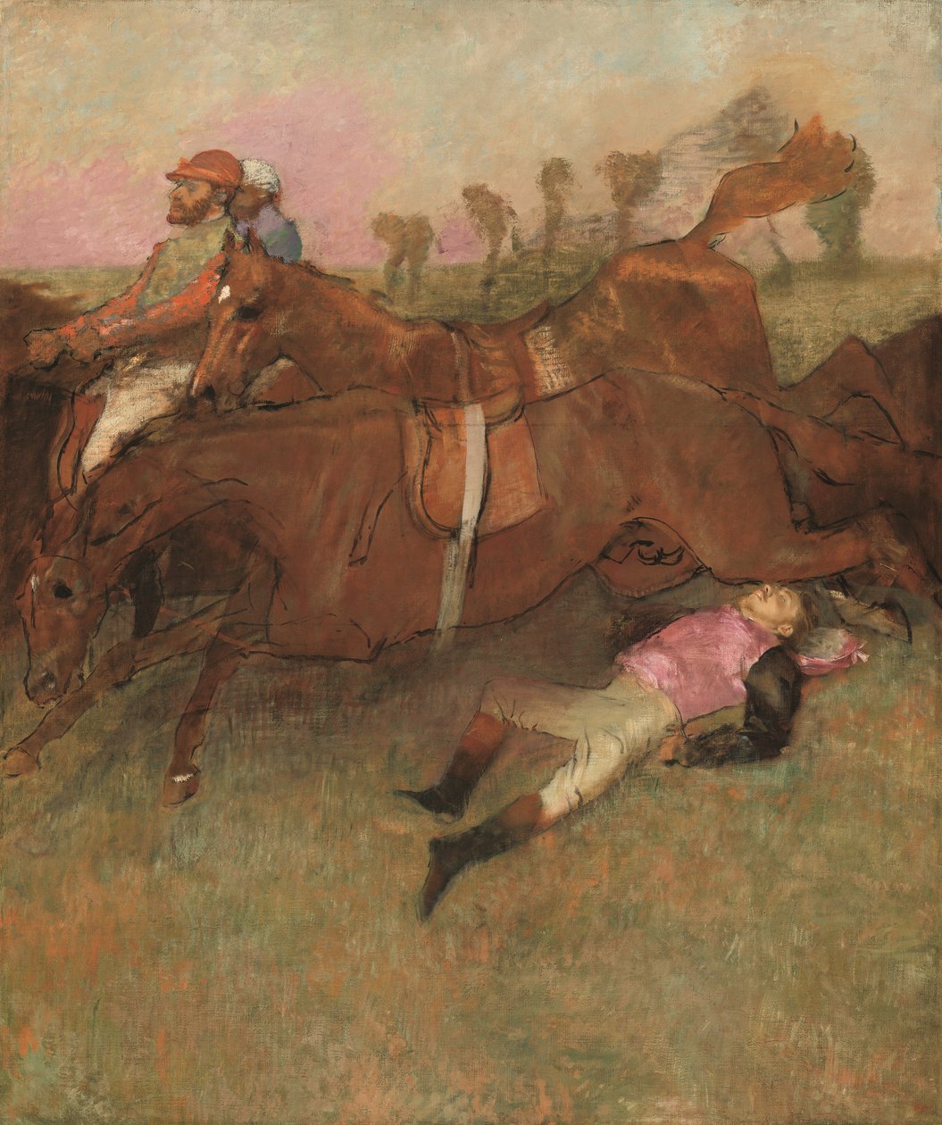 Scena dalla corsa a ostacoli: Il fantino caduto, 1866 da Edgar Degas
