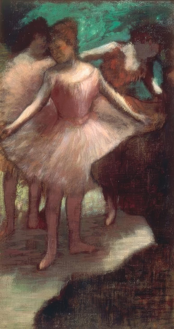 Tre ballerine in rosa da Edgar Degas
