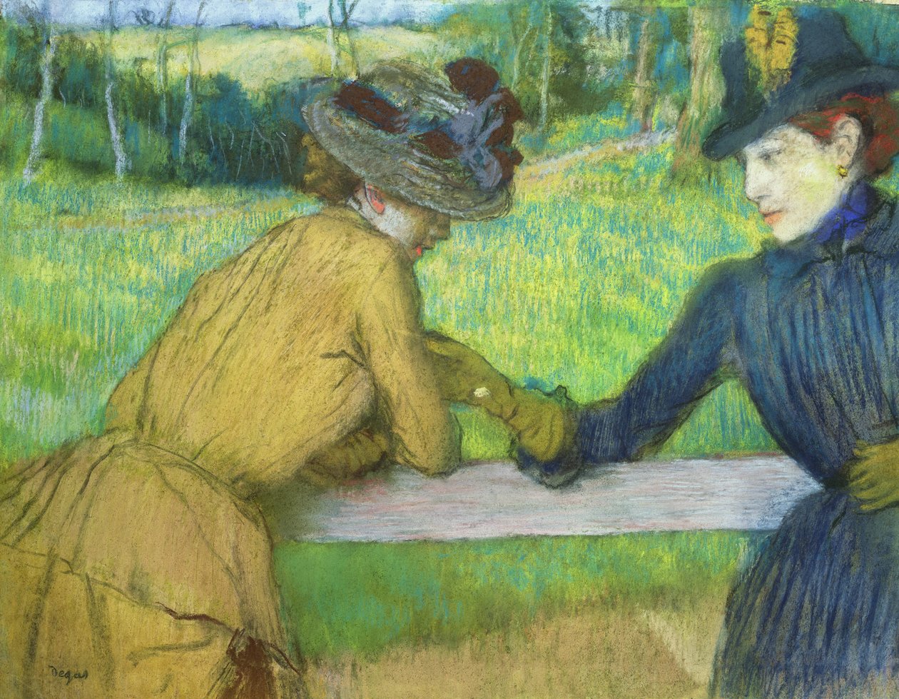 Due donne appoggiate a un cancello da Edgar Degas