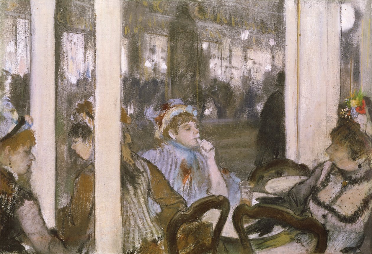 Donne su una terrazza di un caffè, 1877 da Edgar Degas