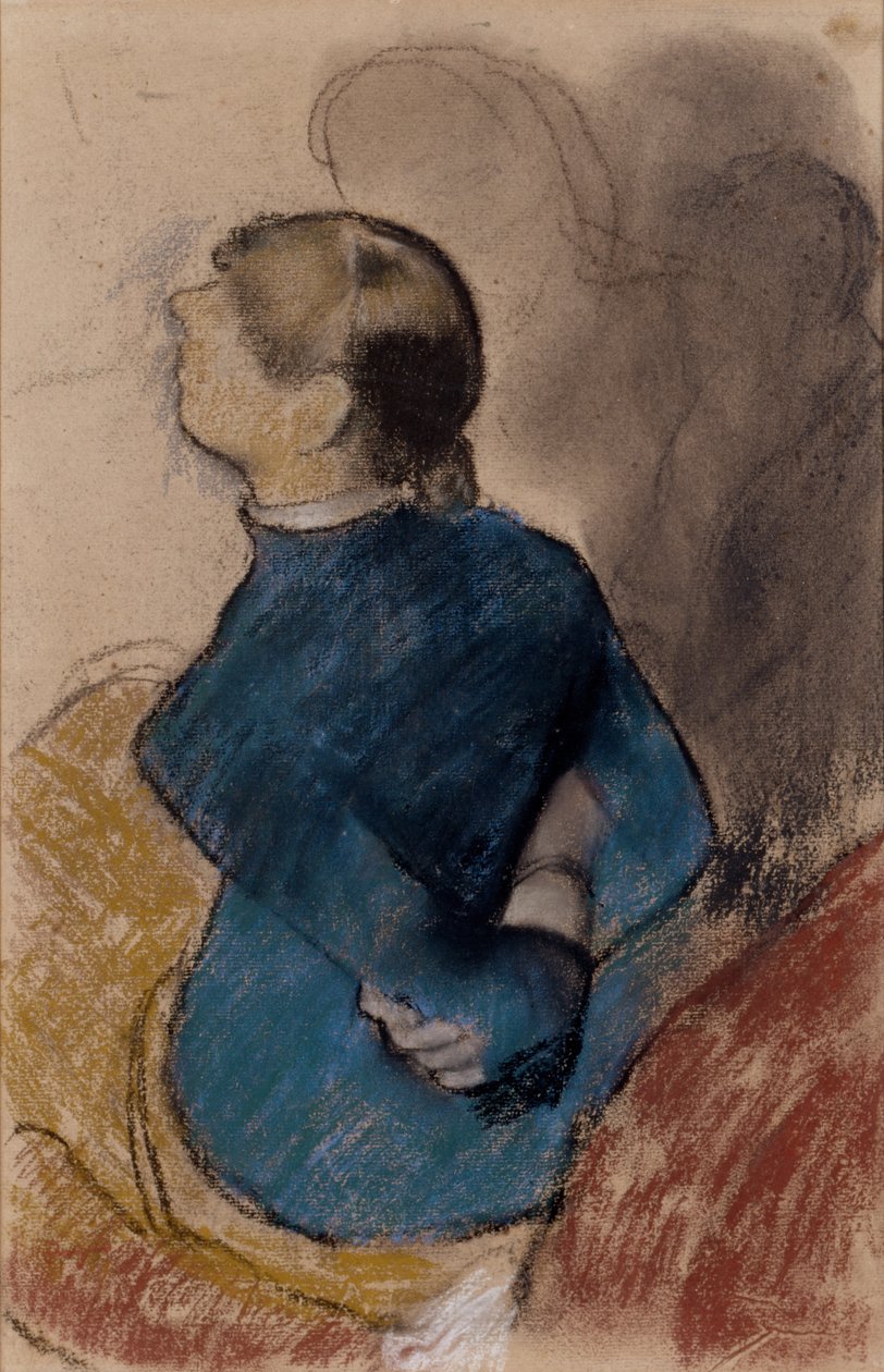Giovane Donna in Blu da Edgar Degas