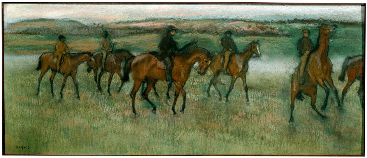 Cavalli da corsa in esercizio, c1880 da Edgar Degas