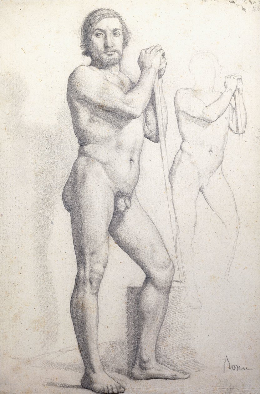Uomo nudo in piedi, c.1856 da Edgar Degas