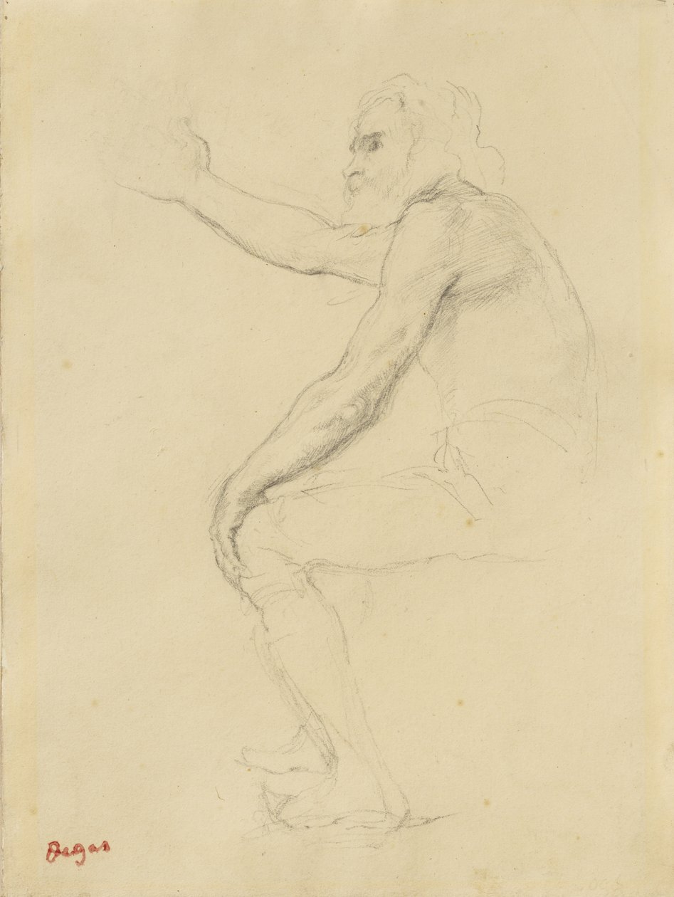 Vecchio seduto, c.1862 da Edgar Degas