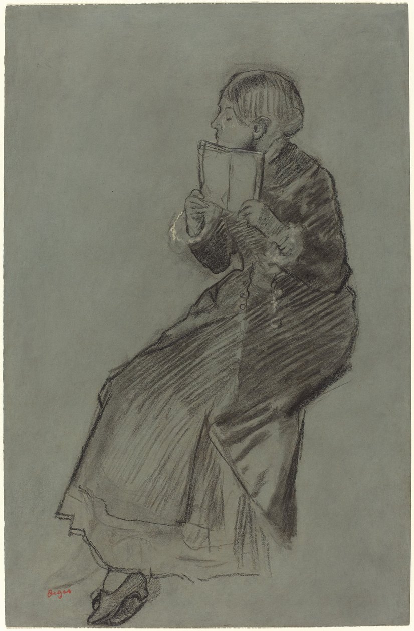Donna che legge un libro da Edgar Degas