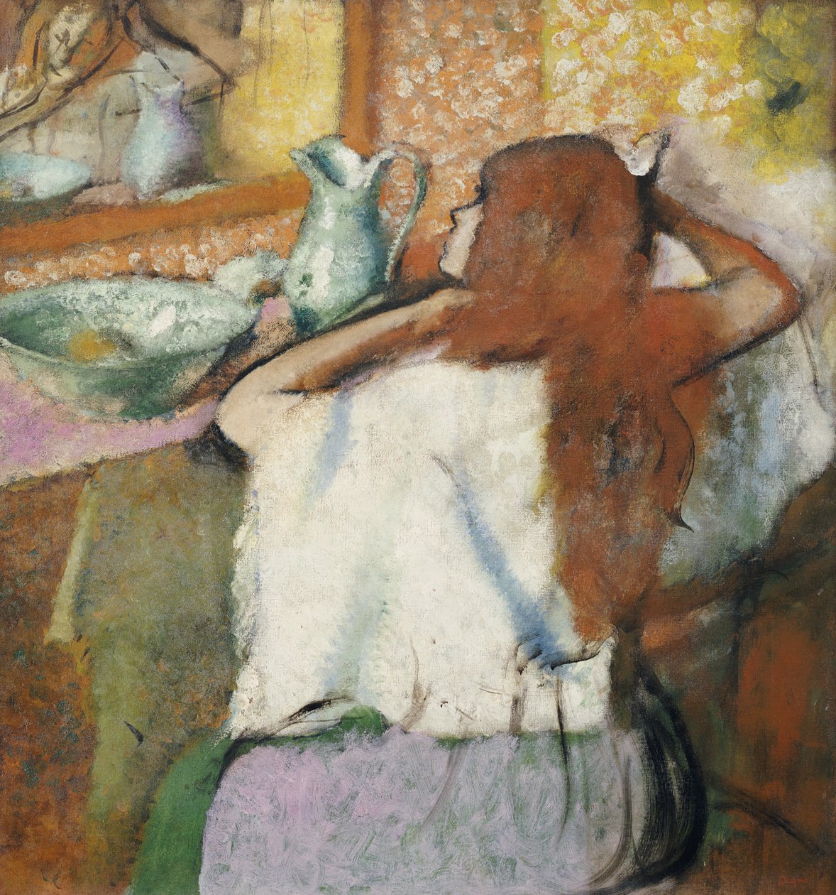 Donna alla toilette da Edgar Degas