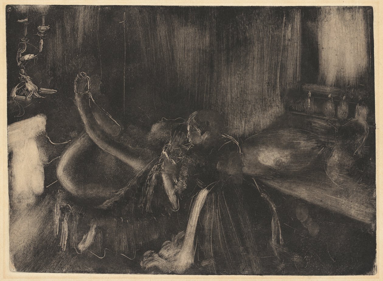 Donna vicino a un camino, 1880-1890 da Edgar Degas