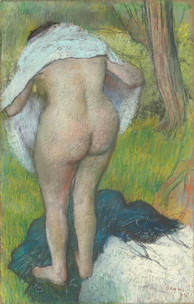 Giovane Donna che si Veste da Edgar Degas