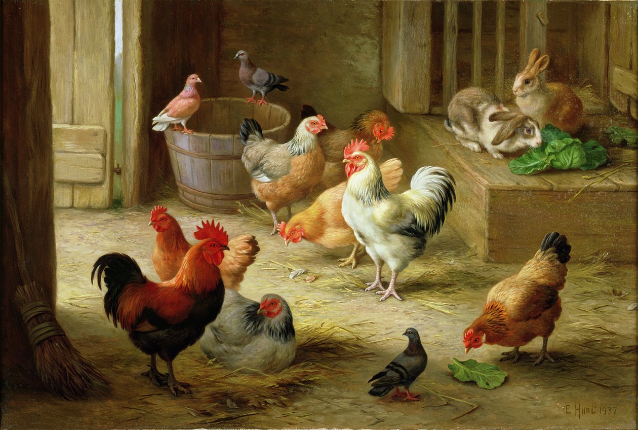 Scena di fattoria da Edgar Hunt