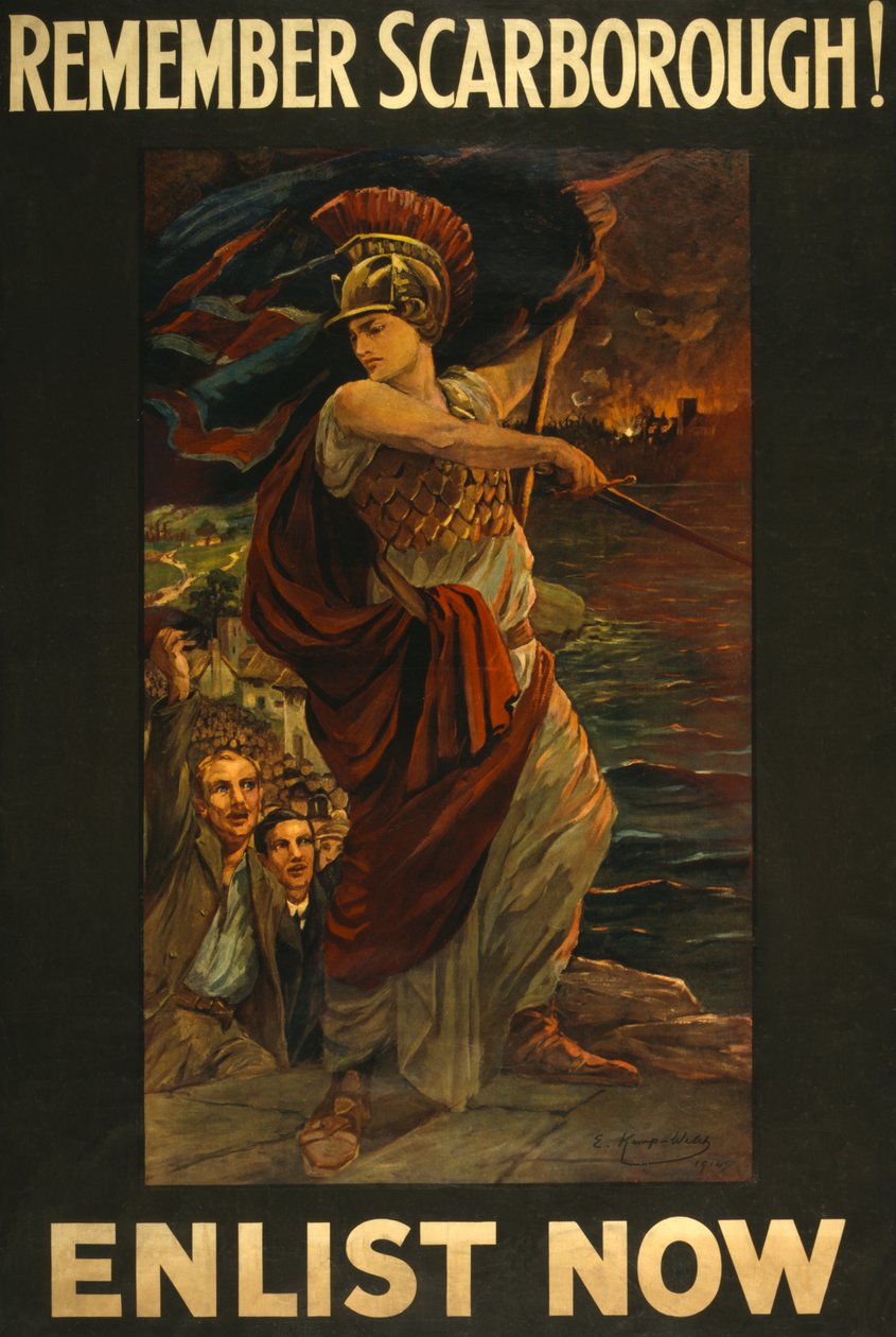 Poster di reclutamento Ricorda Scarborough! Arruolati ora da Edith Kemp Welch