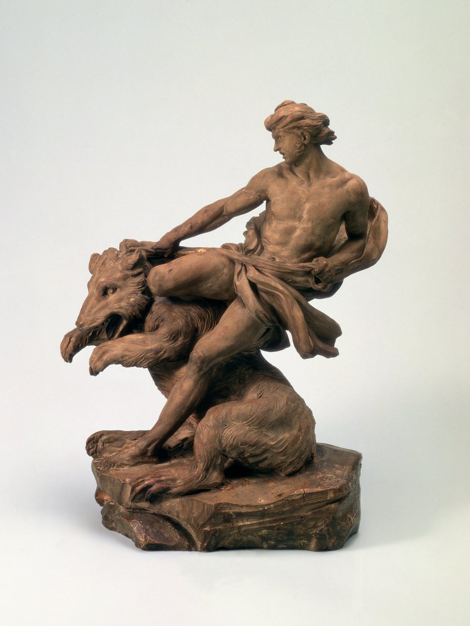 Atleta con un orso, 1735 (terracotta) da Edmé Bouchardon