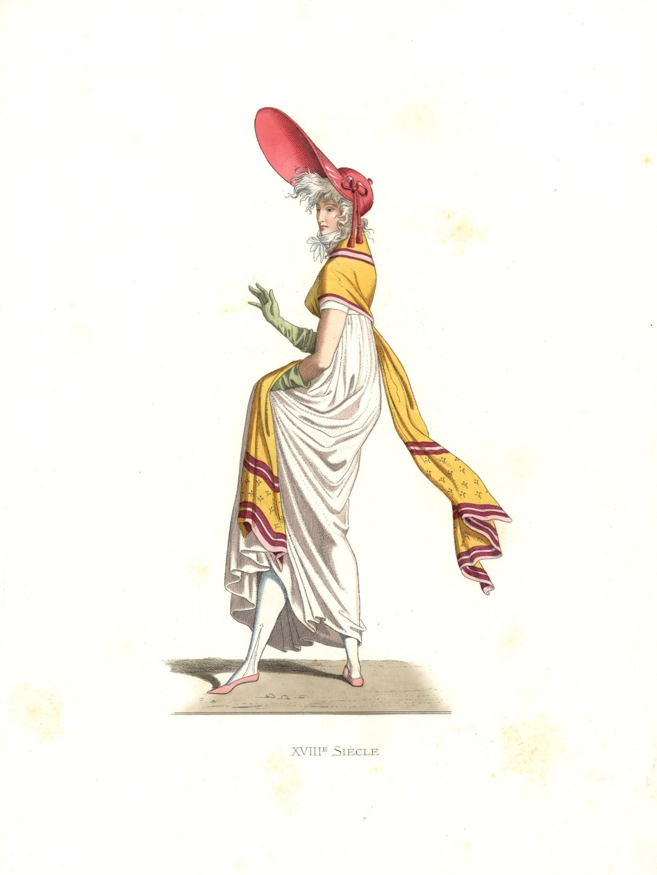Donna alla moda Merveilleuse, Francia da Edmond Lechevallier Chevignard