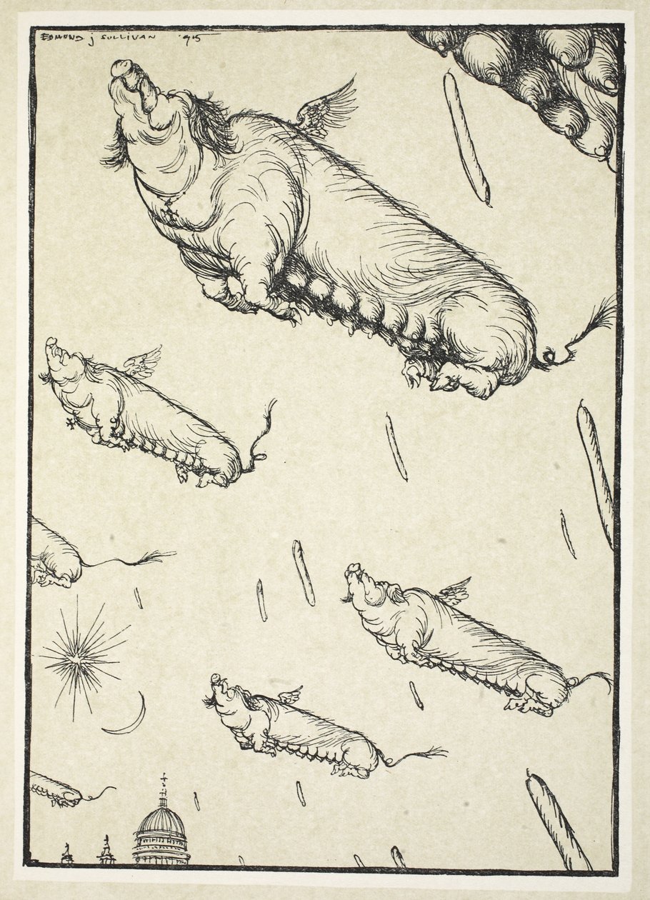 Quando i maiali iniziano a volare (Die Blutwurst), illustrazione da The Kaiser
