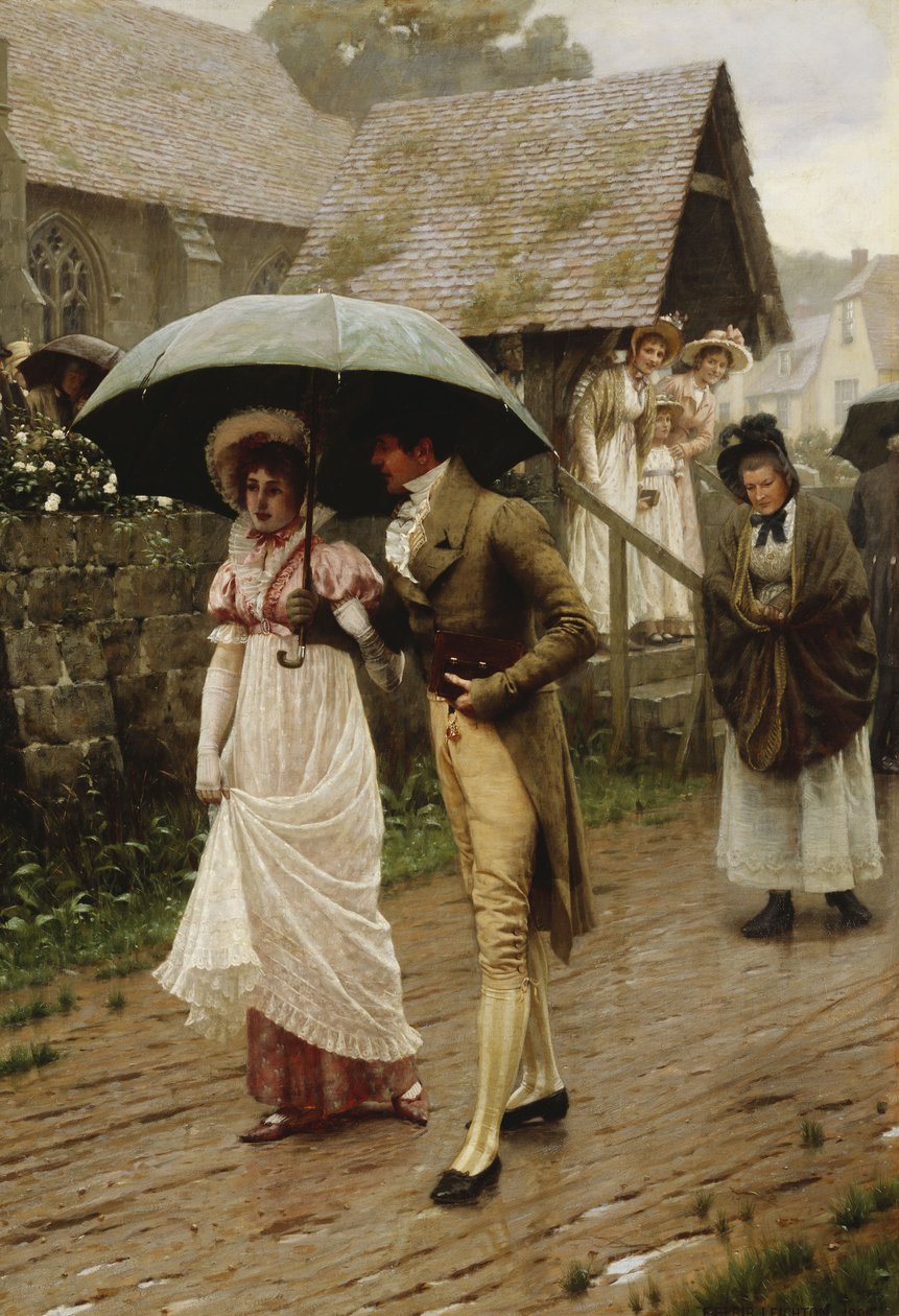 Una domenica mattina piovosa da Edmund Blair Leighton