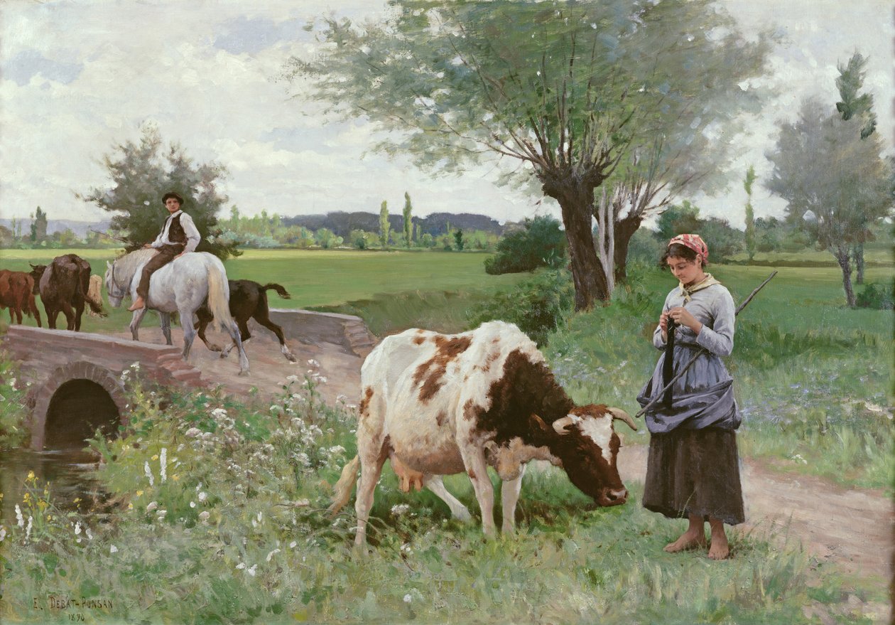 La mucca ben tenuta, 1890 da Edouard Debat Ponsan