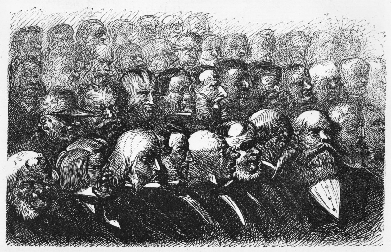 I membri della Royal Geographic Society di Londra, illustrazione da 