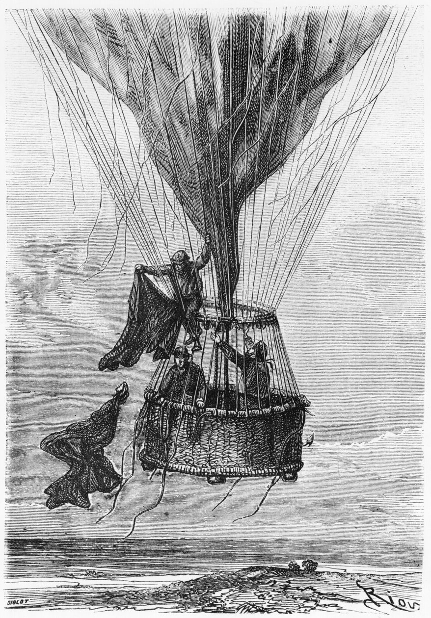 Tre uomini in gondola, illustrazione da 