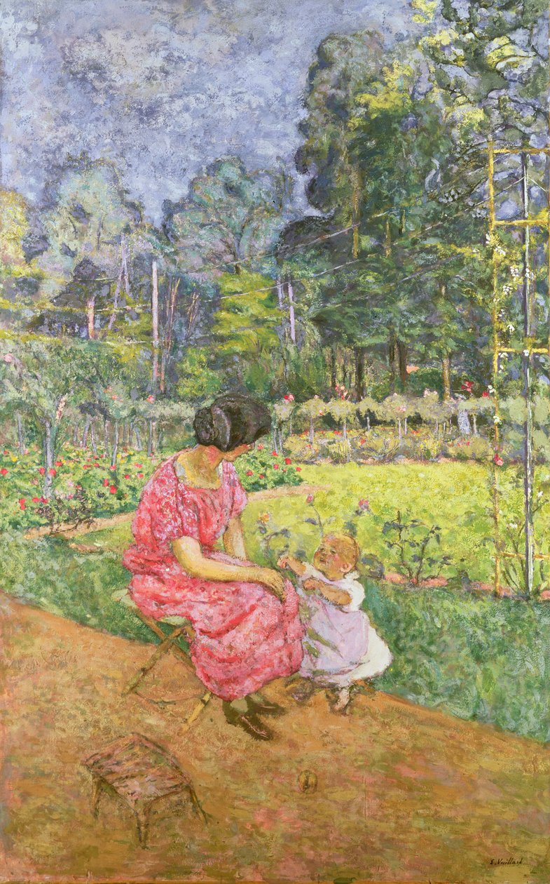 Donna e bambino in un giardino da Edouard Vuillard
