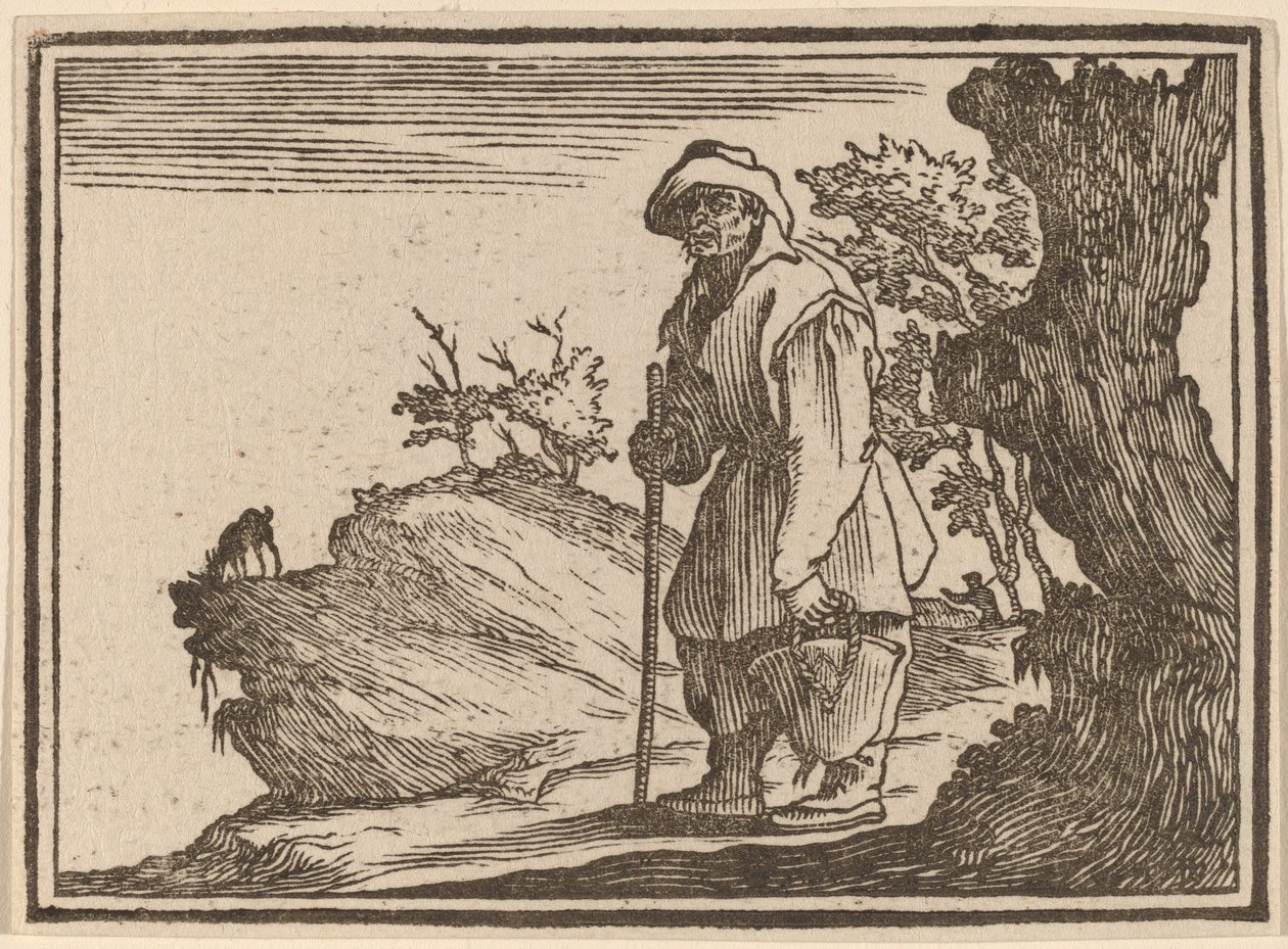 Contadino con sacco da Edouard Eckman after Jacques Callot