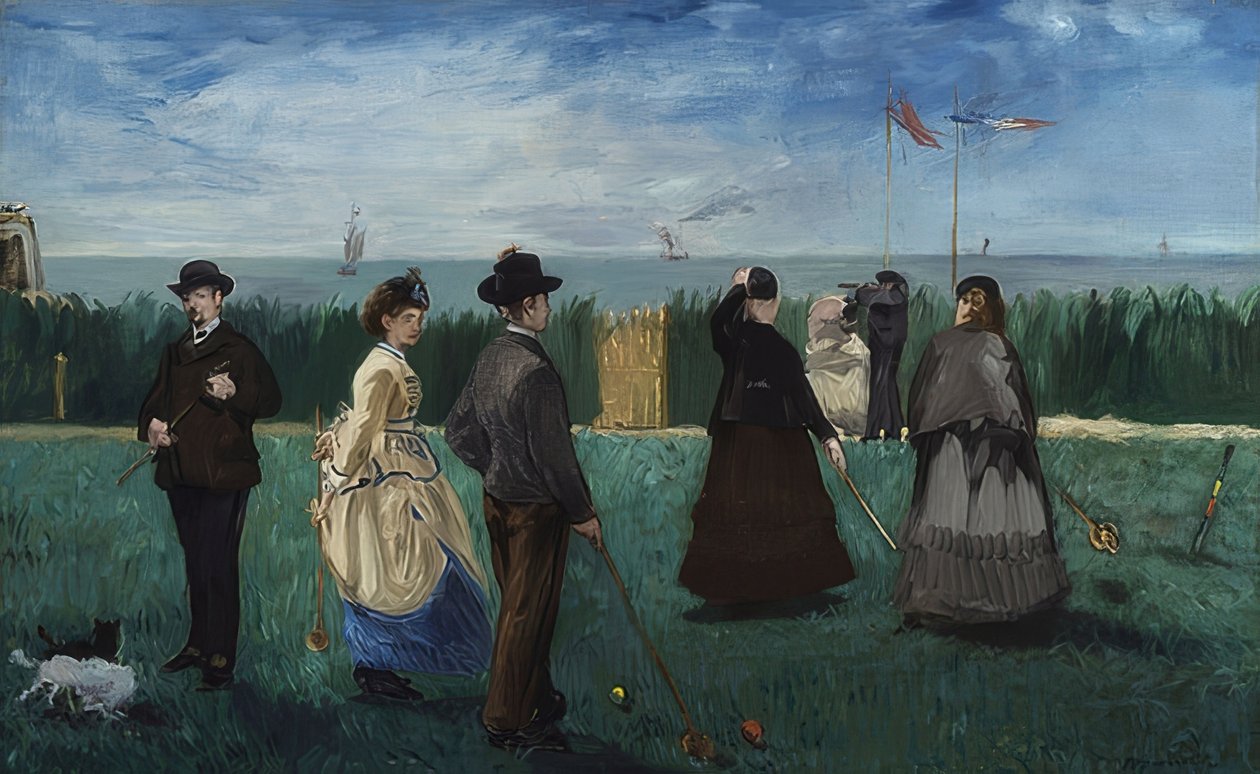 Il gioco del croquet a Boulogne. Circa 1871 da Édouard Manet