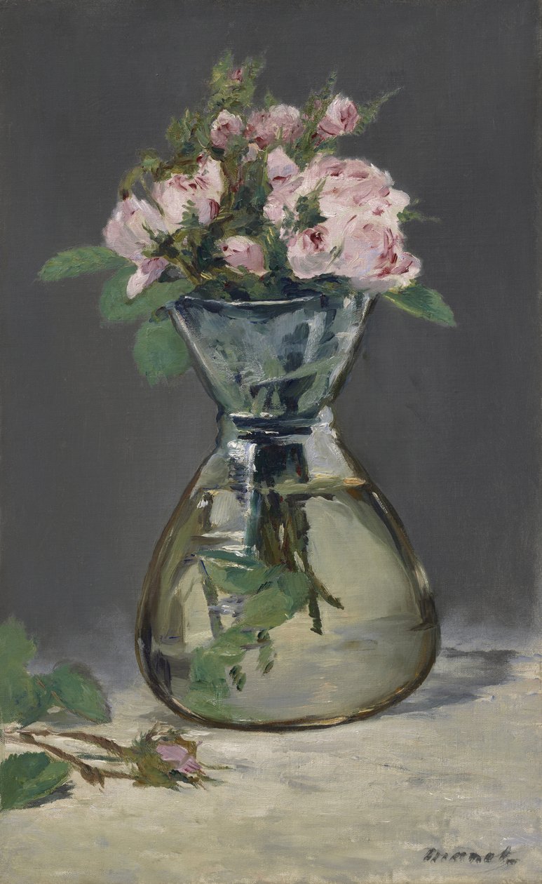Rose muschiate in un vaso, 1882 da Édouard Manet
