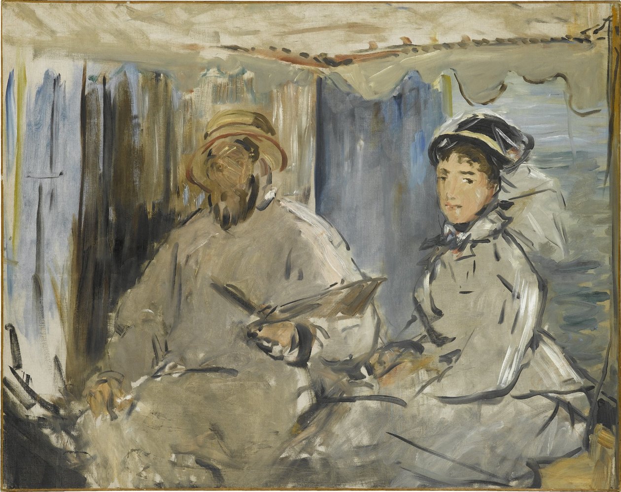 Il pittore Monet nel suo atelier, 1874 da Édouard Manet