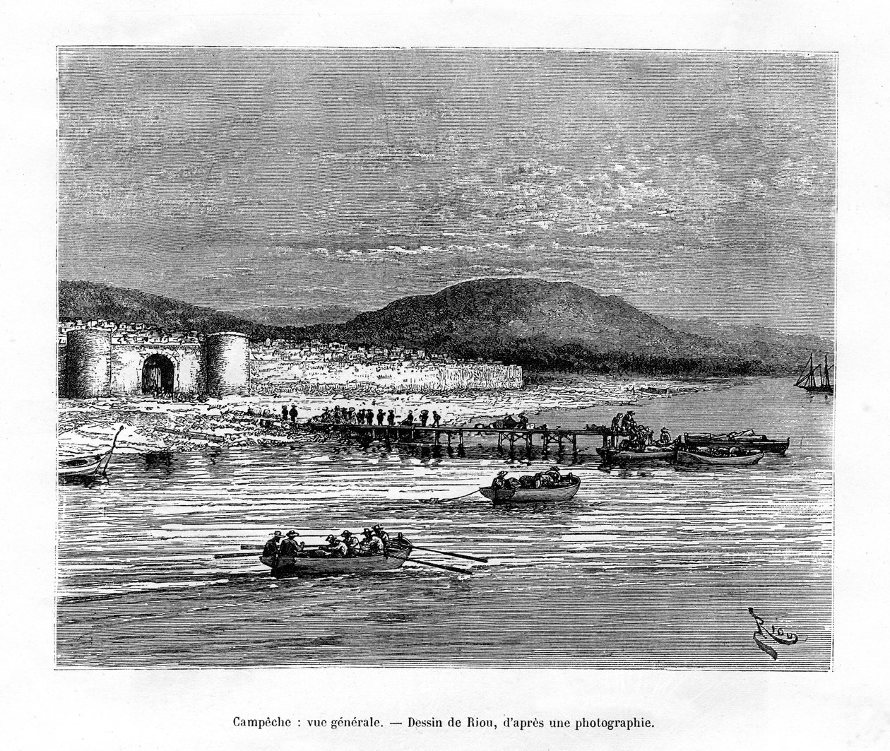 Campeche, Yucatán, Messico, XIX secolo da Edouard Riou