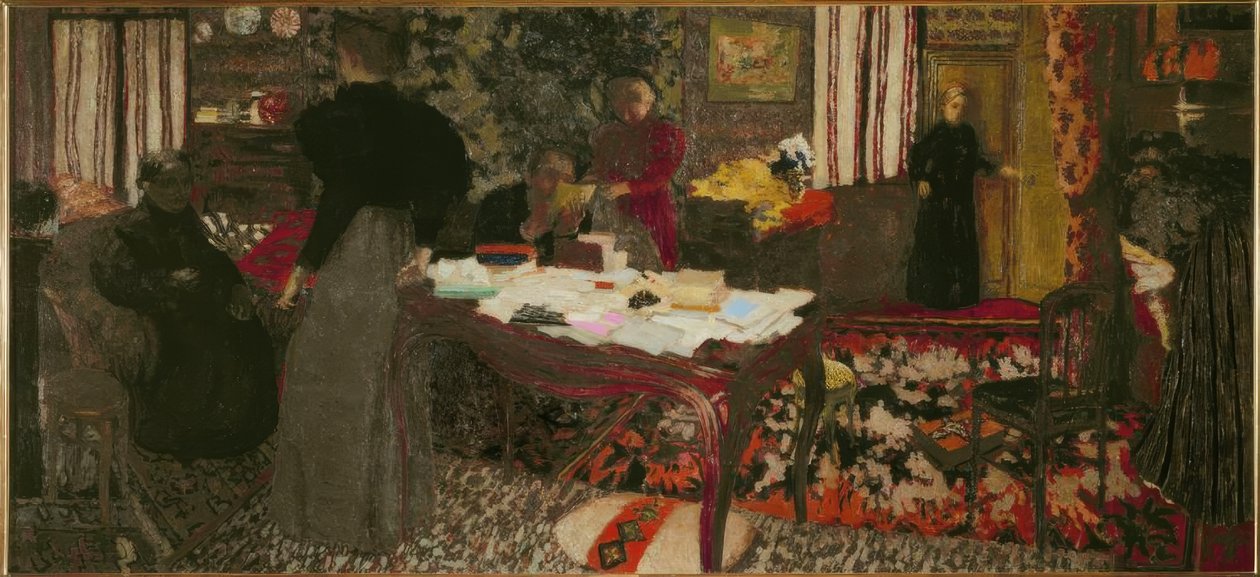 Grande interno con sei personaggi da Edouard Vuillard
