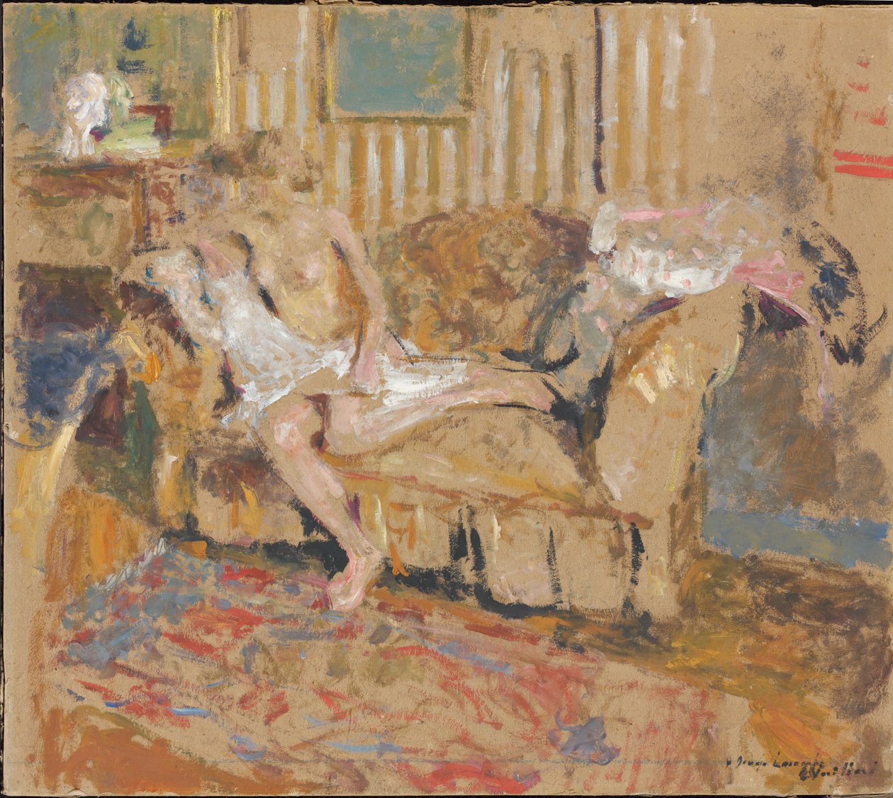 Nudo nel salone a righe, c. 1905 da Edouard Vuillard