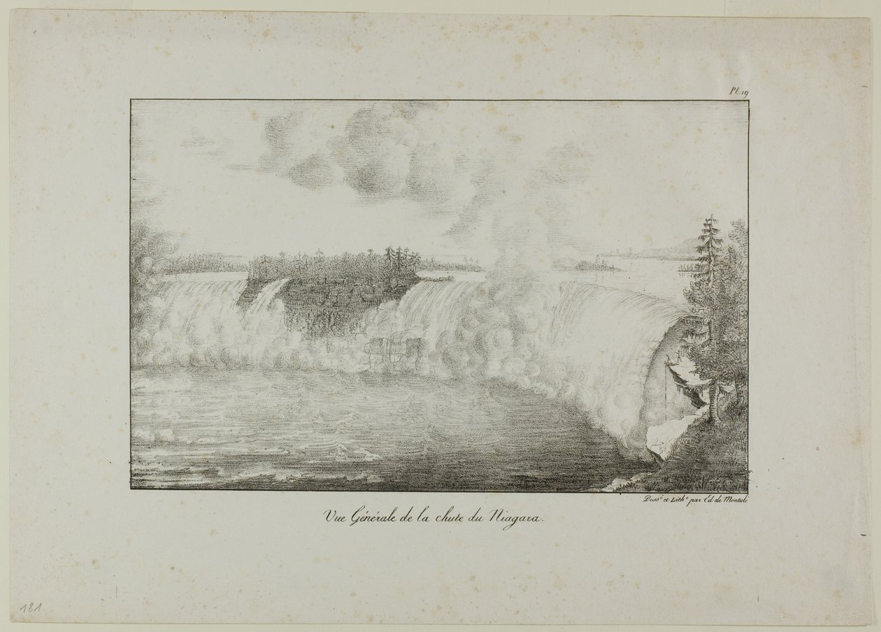 Vista sulle cascate del Niagara da Edouard de Montule