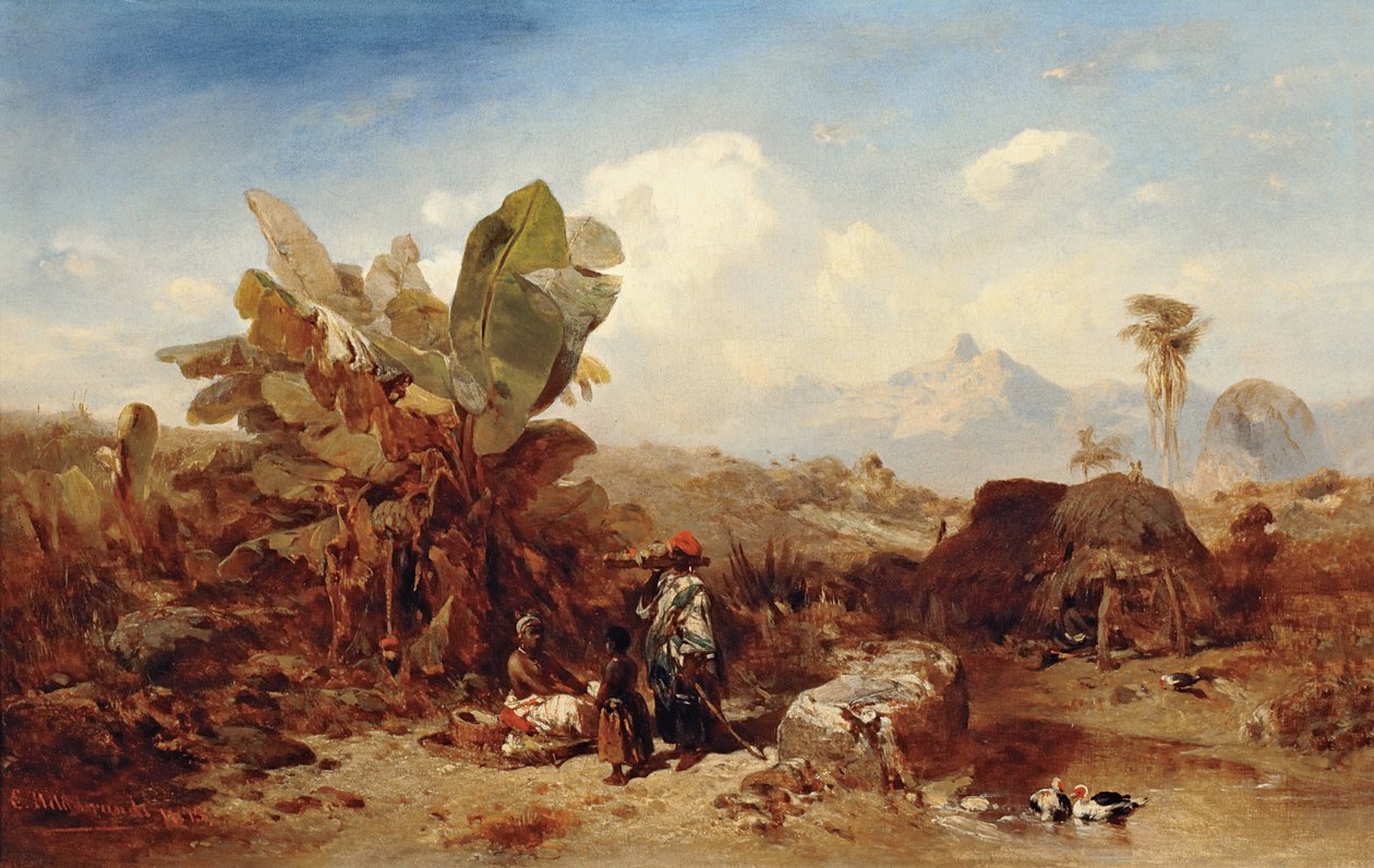 Paesaggio con persone di colore da Eduard Hildebrandt
