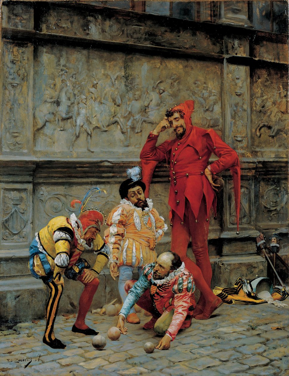 Giullari che giocano a Cochonnet, 1868 da Eduardo Zamacois y Zabala