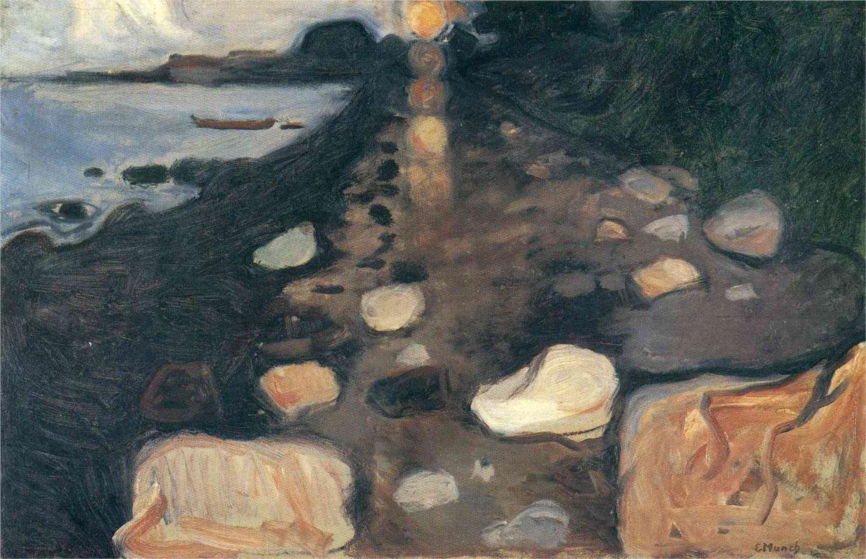 Chiaro di luna sulla spiaggia da Edvard Munch