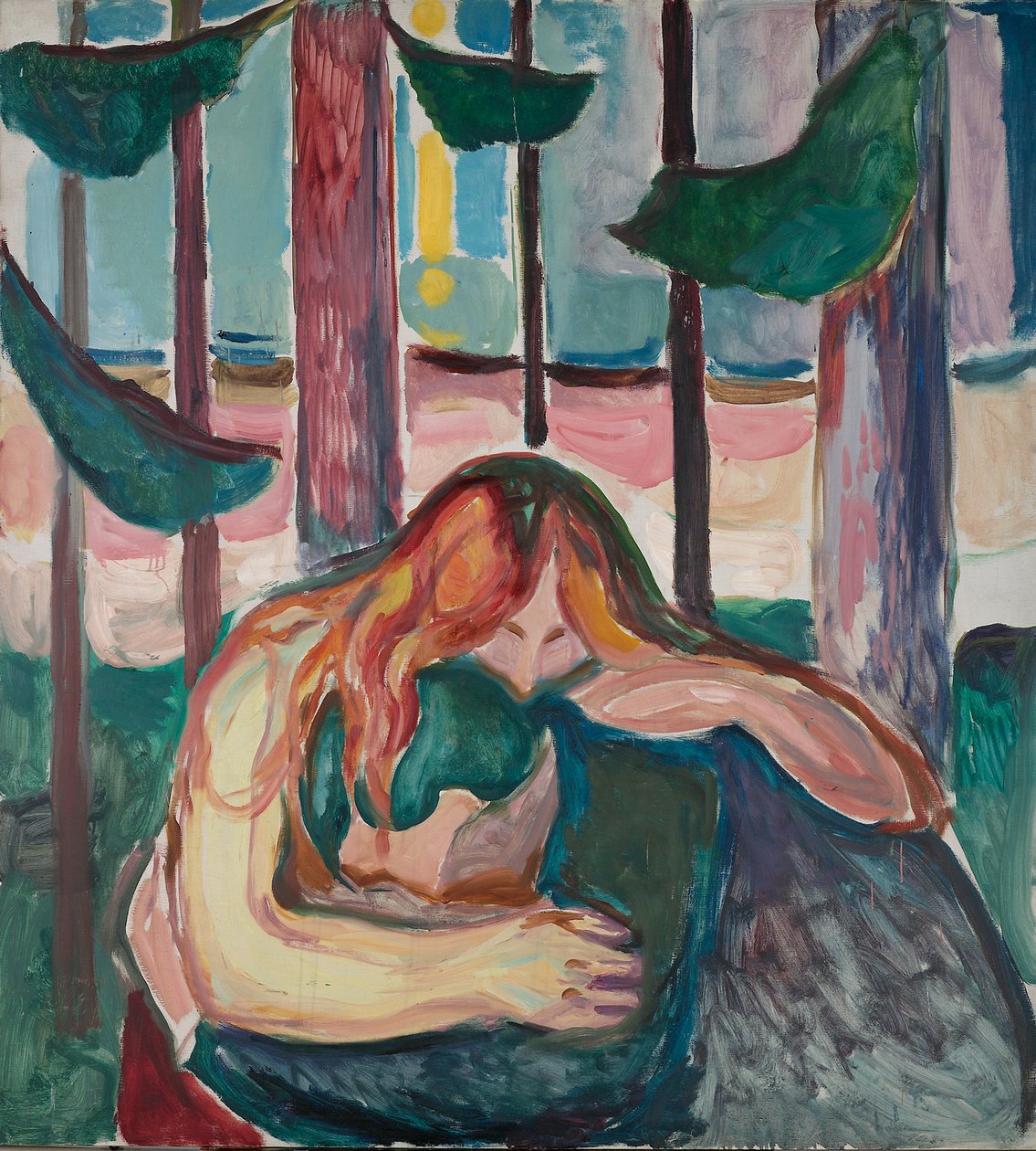 Il vampiro nella foresta da Edvard Munch