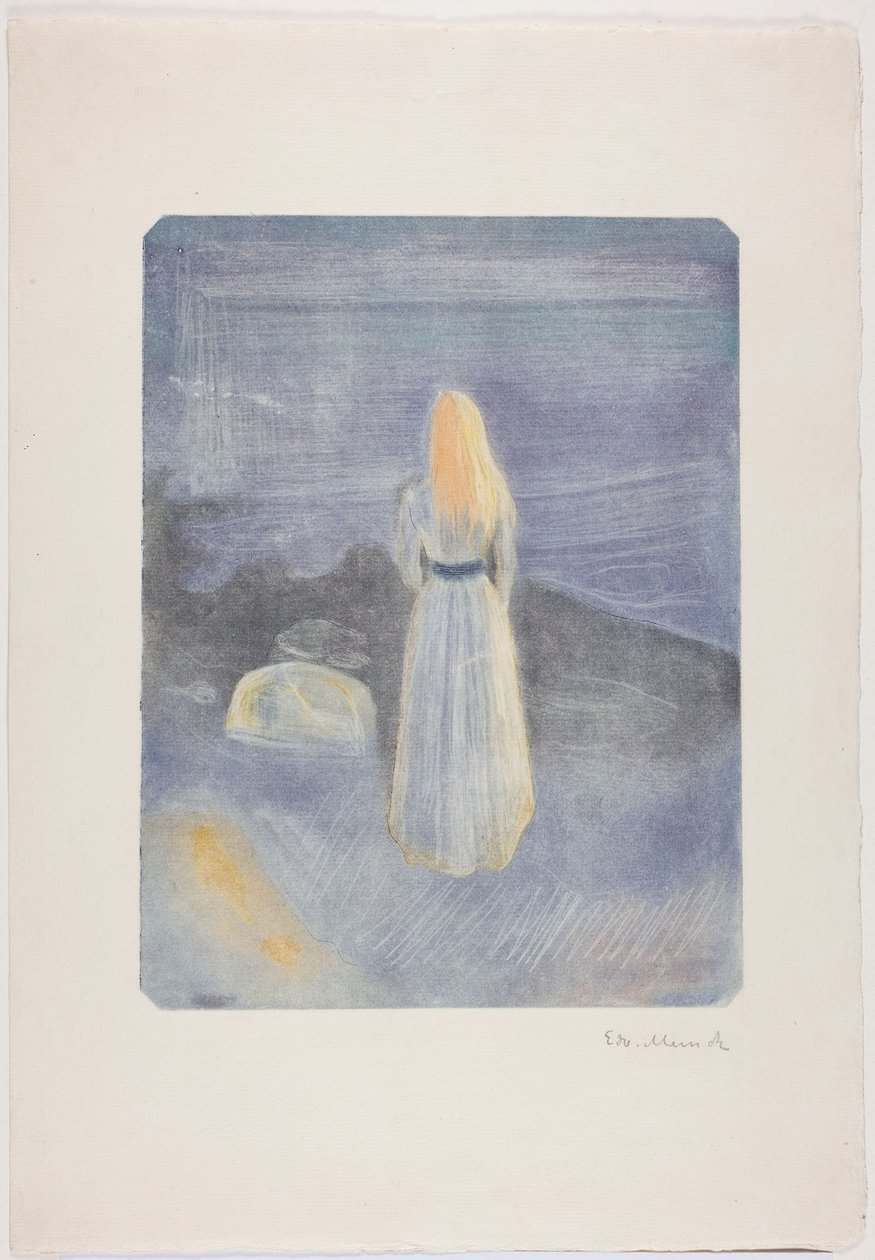 Giovane donna sulla spiaggia da Edvard Munch