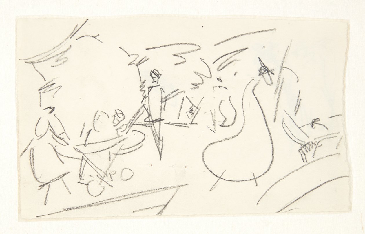 Studio di composizione per il quadro di Langelinie da Edvard Weie