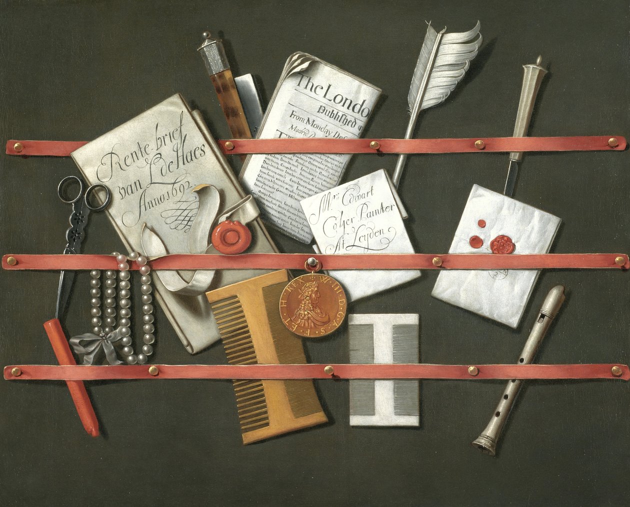 Natura morta, un portalettere da Edwaert Colyer or Collier