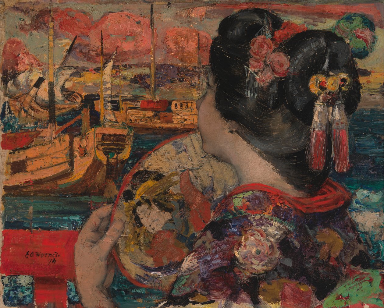Il balcone, Yokohama da Edward Atkinson Hornel