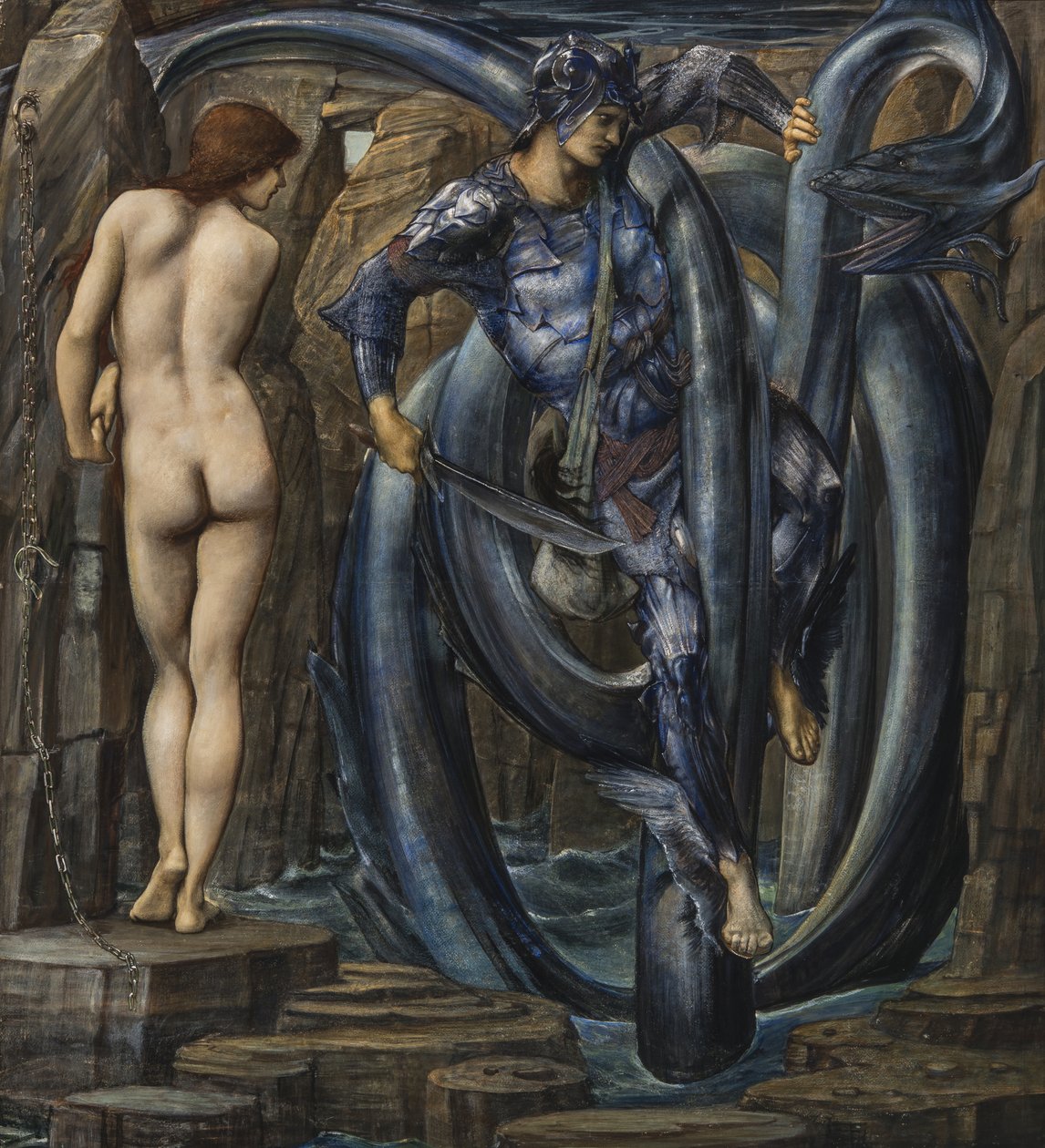 Il destino compiuto (Perseo uccide il serpente marino) c.1882 da Edward Burne Jones