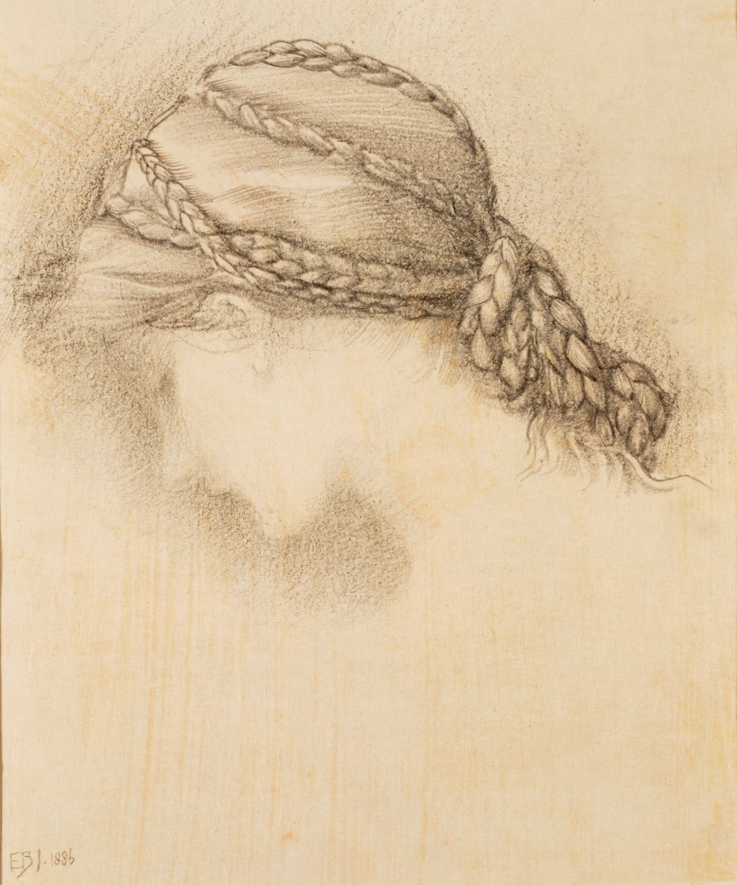 Testa di donna, (dettaglio) da un taccuino, 1886 da Edward Burne Jones