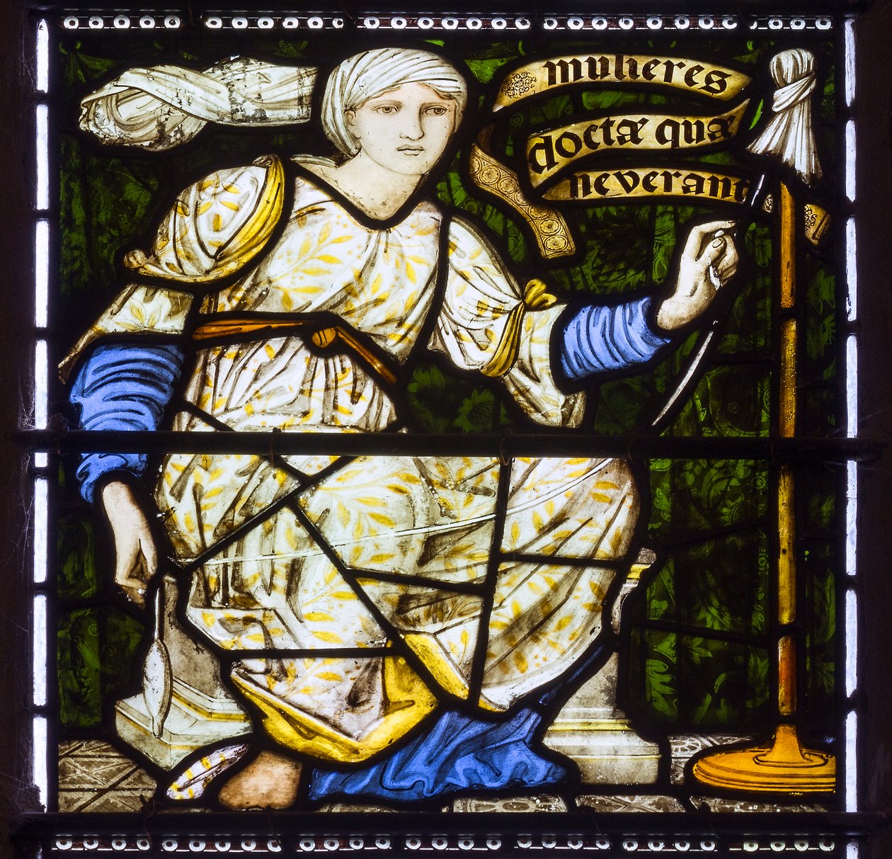 Abbazia di Paisley, La donna virtuosa, Lei posa la mano sul fuso da Edward Burne Jones