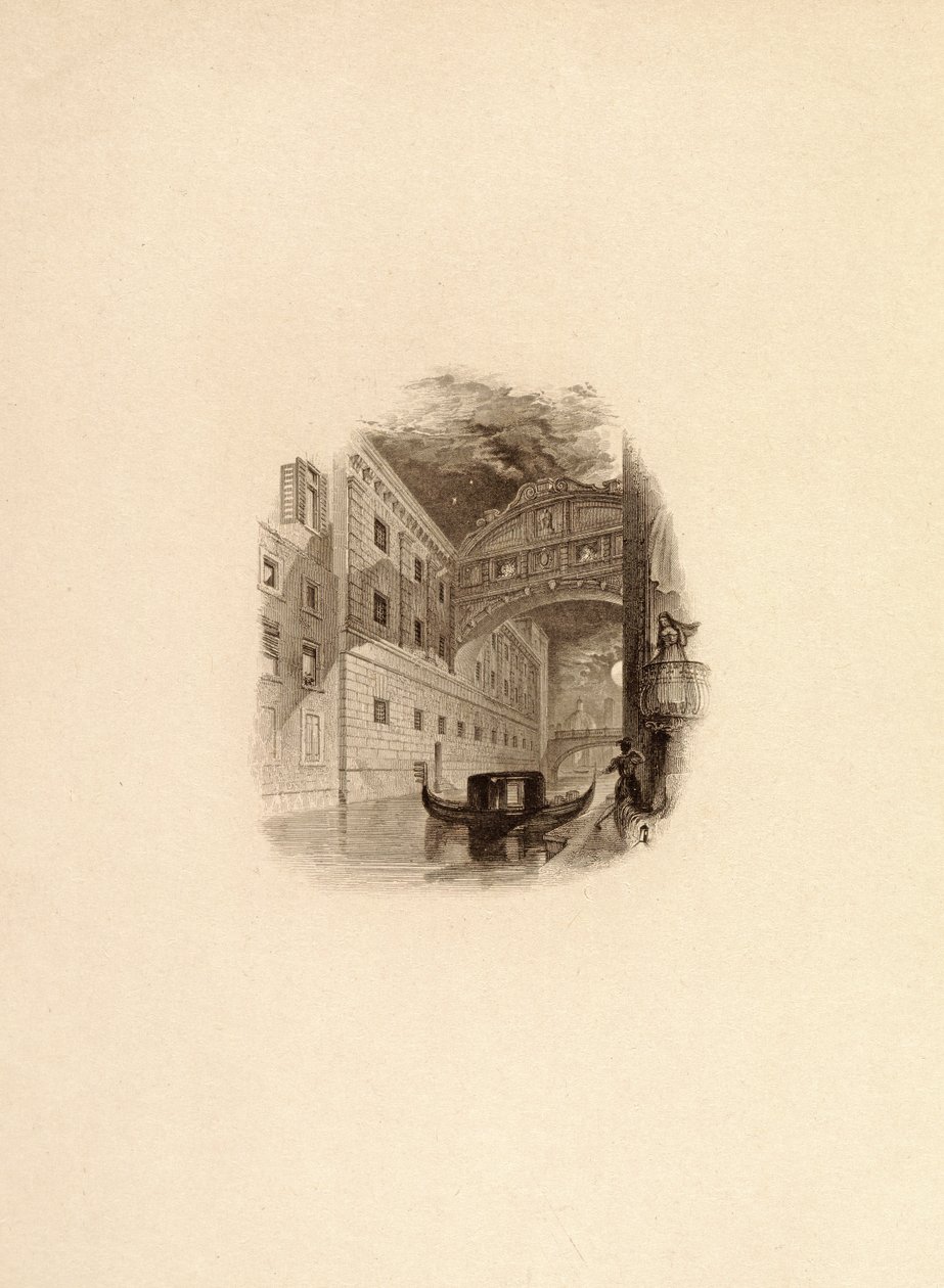 Il Ponte dei Sospiri, Venezia, c.1832 da Edward Francis Finden