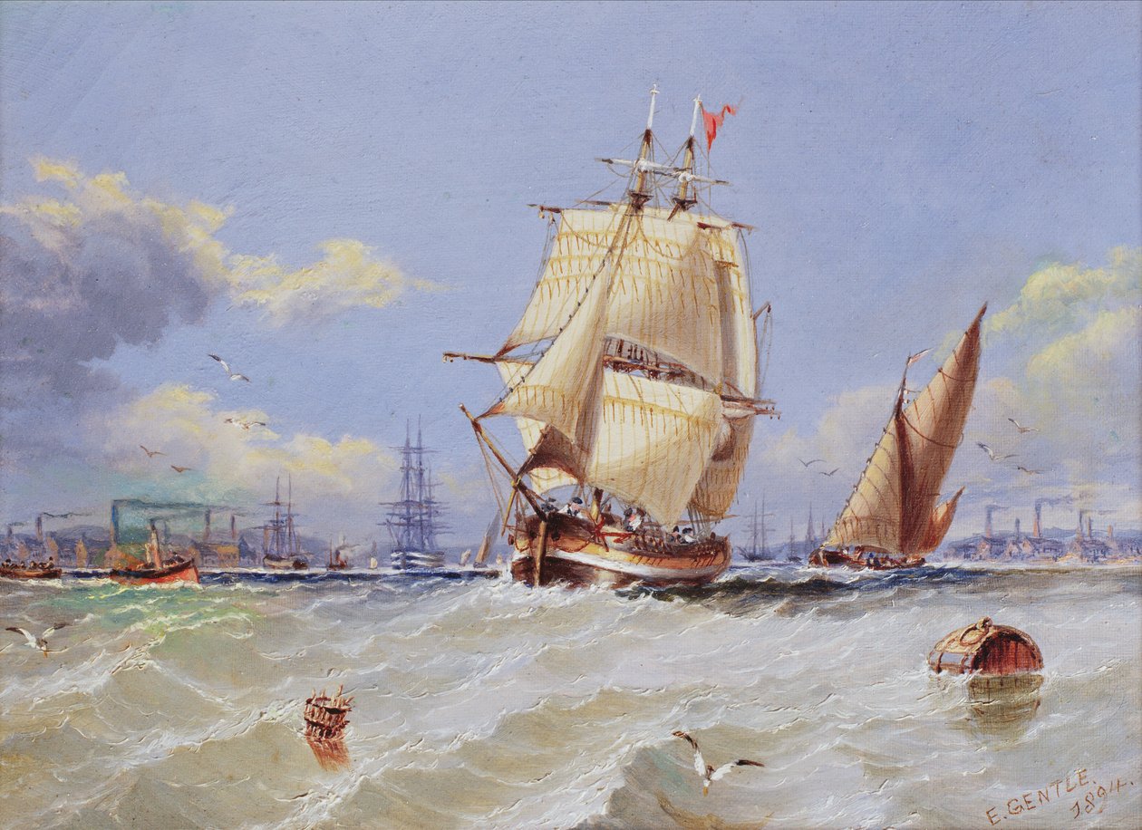 Scena costiera, 1894 da Edward Gentle