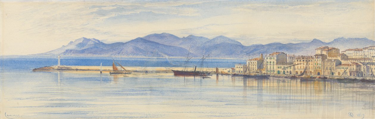 Una vista del porto di Cannes da Edward Lear